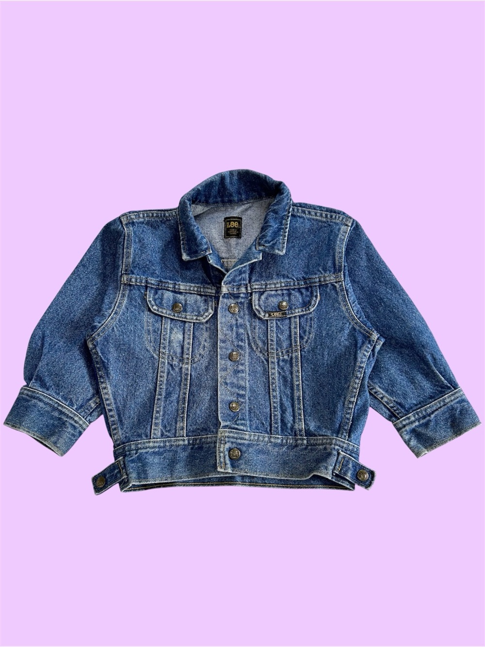 Vintage Lee Denim Trucker Jacket Kids Boy Girl Unisex Size 6 Made in Canada